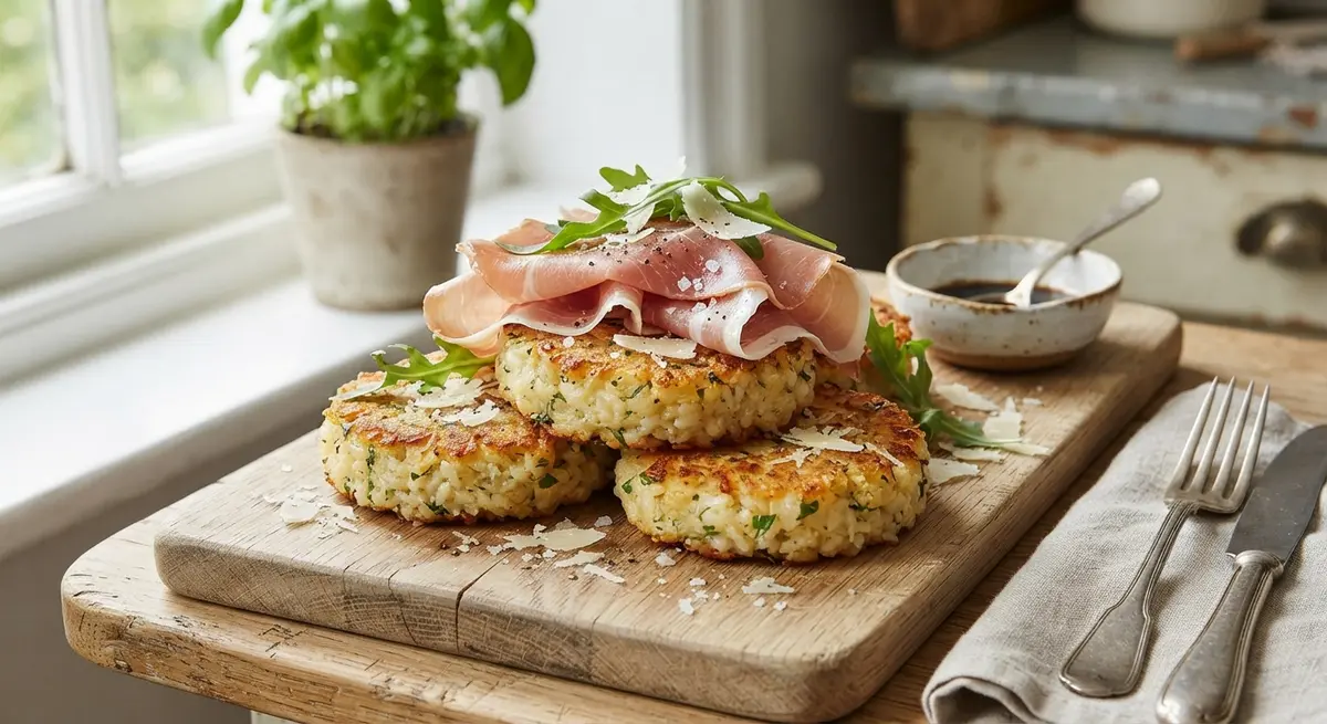 Parma Ham Parmesan Rice Cakes